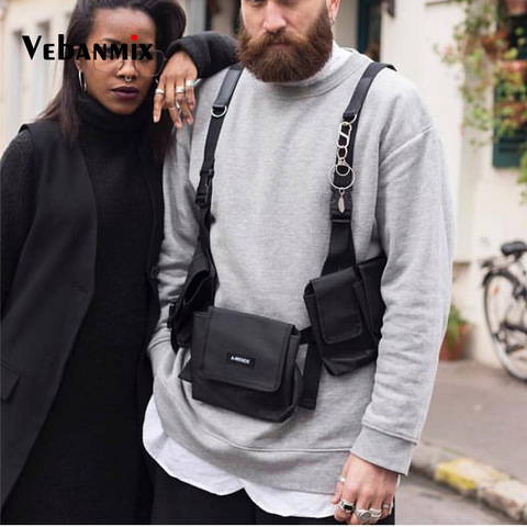 Sac de poitrine à fonction Cool, sac de ceinture Hip Hop pour garçon Streetwear pour hommes, poches tactique multifonctions, sac à bandoulière ► Photo 1/6