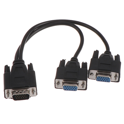 Nouveau câble de moniteur vidéo de séparateur d'adaptateur femelle VGA mâle à 2 Vga Svga 15Pin ► Photo 1/5
