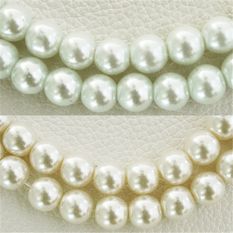 Perles blanches ivoire de 4 6 8 10mm, boule d'espacement en verre, perles rondes pour la fabrication de bijoux, bricolage, Bracelet, collier, DIY, vente en gros ► Photo 1/3