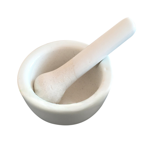 Mortier et pilon en granit blanc broyeur de pierre naturelle, épices, assaisonnements, pâtes, pastos et Guacamole, 90mm de diamètre ► Photo 1/4