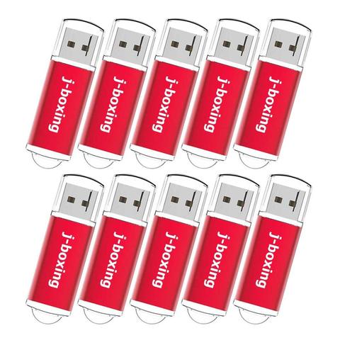 J-boxing – clé USB rectangulaire rouge pour ordinateur, 10 pièces, 1 go, 2 go, 4 go, 8 go, 16 go, 32 go ► Photo 1/6