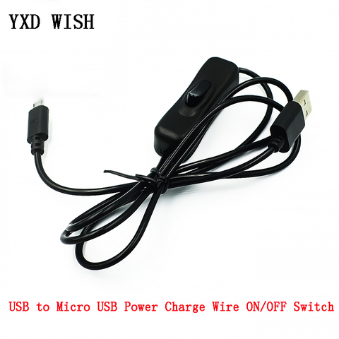 1 M Micro USB alimentation chargeur câble 1 M fil avec interrupteur marche/arrêt câble pour framboise Pi ► Photo 1/2