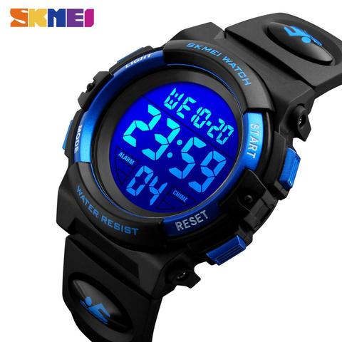 SKMEI – montre électronique numérique LED pour enfants, chronographe, montres de Sport, étanche 5bar, pour garçons et filles ► Photo 1/6