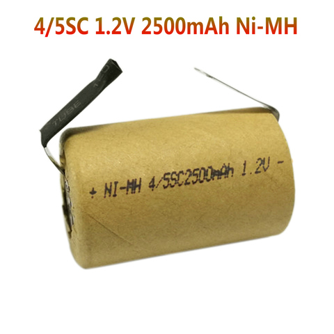 4/5SC 1.2V 2500mAh Ni-MH batterie Rechargeable SC cellule pour bricolage outils électriques batterie jouets électroniques NIMH batterie avec onglets de soudage ► Photo 1/6