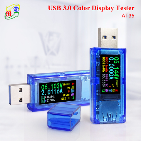 RD AT35 USB 3.0 couleur LCD voltmètre ampèremètre tension compteur de courant multimètre batterie chargeur batterie externe USB testeur ► Photo 1/6