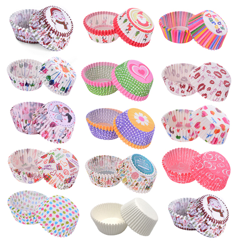 100 pièces Muffin Cupcake papier tasses gâteau formes Cupcake Liner cuisson Muffin boîte tasse boîte partie plateau gâteau moule décoration outils ► Photo 1/6