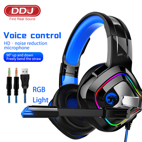 Casque de jeu professionnel, écouteurs Super Bass 9D stéréo, avec Microphone, pour ordinateur portable, PS4, PC, lumière LED, cadeaux ► Photo 1/6