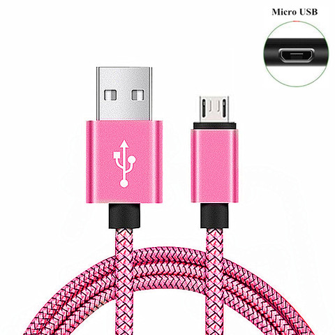 Câble Micro USB de 2M pour recharge rapide et transfert de données, adaptateur pour téléphone Samsung Xiaomi Huawei Oukitel Android ► Photo 1/6