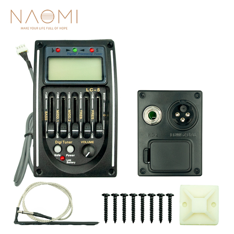 NAOMI – micro de guitare acoustique, 5 bandes, préampli EQ, accordeur LCD, Piezo, basse chromatique, 4 couleurs # ► Photo 1/6