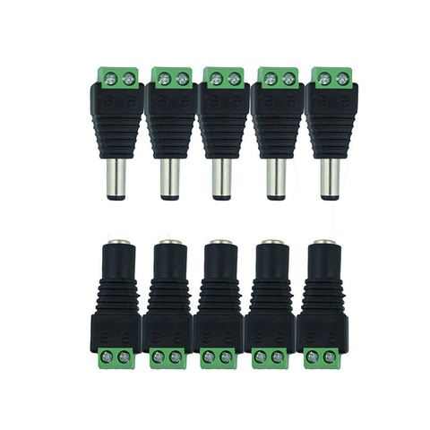 Connecteur d'alimentation pour caméra de vidéosurveillance, 12V DC, 5050 3528 bandes LED couleur unique, prise femelle adaptateur d'alimentation cc, prise mâle ► Photo 1/3