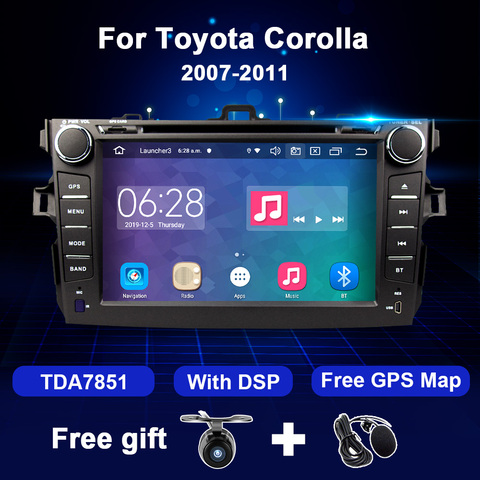 Android 10 autoradio pour Toyota Corolla 2007-2011 multimédia stéréo lecteur Audio 8 pouces écran GPS Navi 2 Din Auto DVD russie ► Photo 1/5