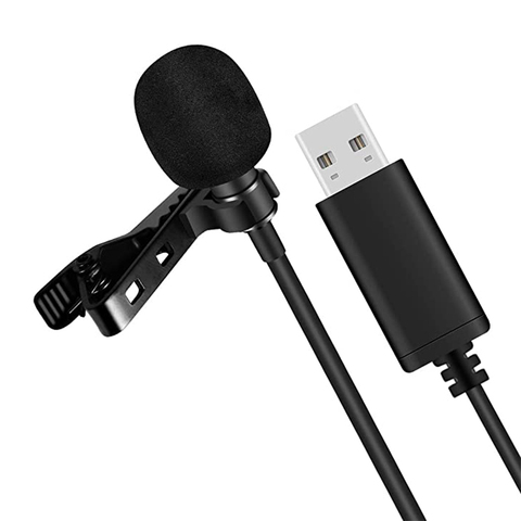 Microphone Lavalier USB 2m à clipser, pour ordinateur portable, Studio d'enregistrement en Streaming, YouTube, vidéo, jeu ► Photo 1/6