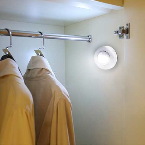 Lampe LED sous-meuble sans fil, interrupteur à pression, autocollant pour garde-robe, cuisine, placard, applique murale, éclairage d'escalier à piles ► Photo 1/6