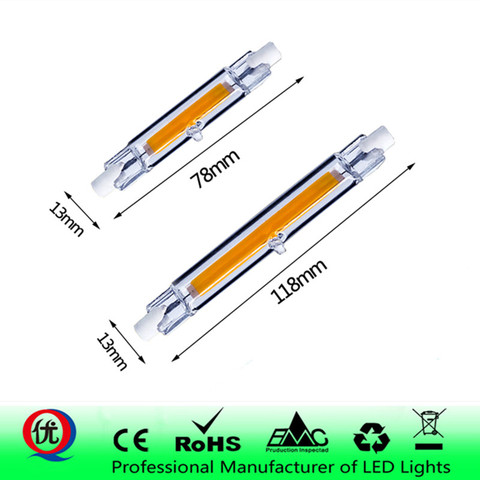 Tube en verre LED Cob R7S 15W 30W au lieu d'une lampe halogène, 220V - 240V 78mm 118mm, économie d'énergie, puissante ampoule Led ► Photo 1/6