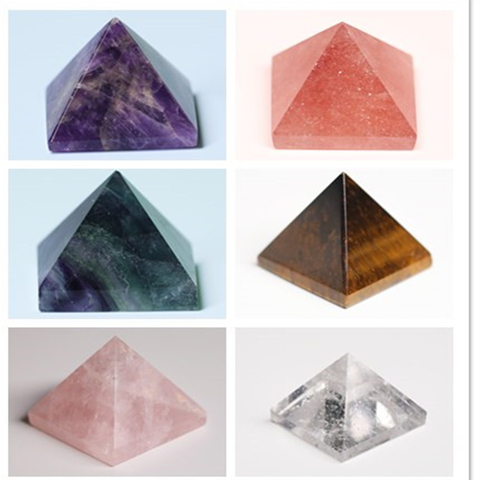 Nouveau 100% cristal naturel pyramide Fluorite Quartz guérison pierre Chakra Reiki cristal Point décoration de la maison artisanat gemme 1PC ► Photo 1/6