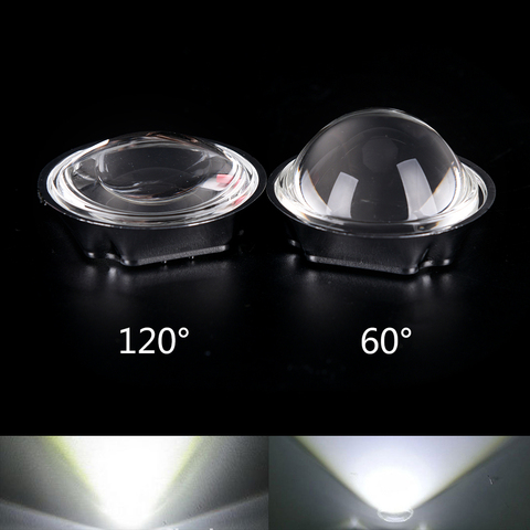 Lentille de LED en verre optique de 44mm collimateur de réflecteur de 60/120 degrés + 50mm + support fixe pour la puce de puissance élevée de 20-100W COB ► Photo 1/6