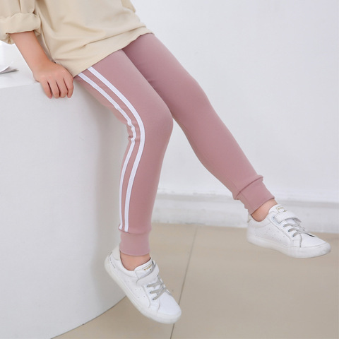 2022 automne/hiver fille pantalon couleur Pure côté rayure Sport Leggings pour enfant filles pantalons de survêtement enfants Leggings Sport pantalon Outwear ► Photo 1/6