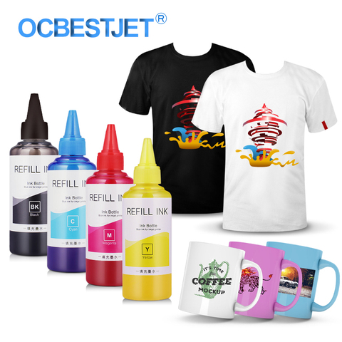 Encre universelle de Sublimation de 400ML pour les imprimantes à jet d'encre d'epson encre de Sublimation de presse de transfert de chaleur d'encre utilisée pour la tasse/T-Shirt de tasse ► Photo 1/6