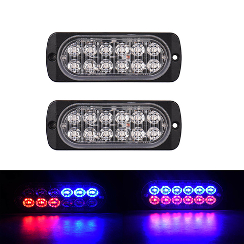 1/2 pièces 12-Led ambre Flash clignotant récupération stroboscope voiture Signal d'urgence Led Orange gril panne lumière antibrouillard balise ► Photo 1/6