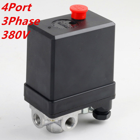 Compresseur d'air robuste, 4ports, 3 phases, 380/400V, 20a, 500V, Valve de commande, interrupteur de pression ► Photo 1/6