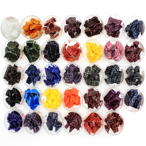 5 g/sac 34 couleurs bougie colorant puces Multi couleur flocons bougie cire couleur colorants pour paraffine cire de soja artisanat bougie à bricoler soi-même faisant des fournitures ► Photo 1/6