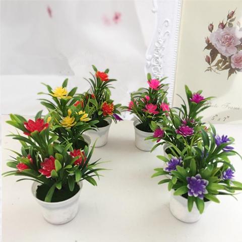 Fleurs artificielles en pot, 1 pièce, fleur de Lotus, plante bonsaï, décoration de bureau ► Photo 1/6