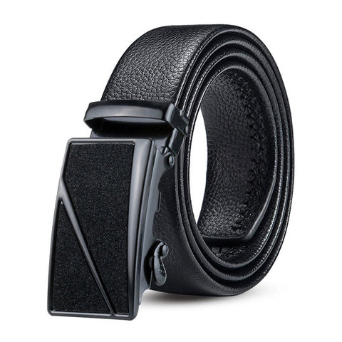 Ceinture à boucle automatique pour hommes, haute qualité, lignes géométriques, texture d'écorce de boucle, Business, mode décontractée, jeans, p83 ► Photo 1/6