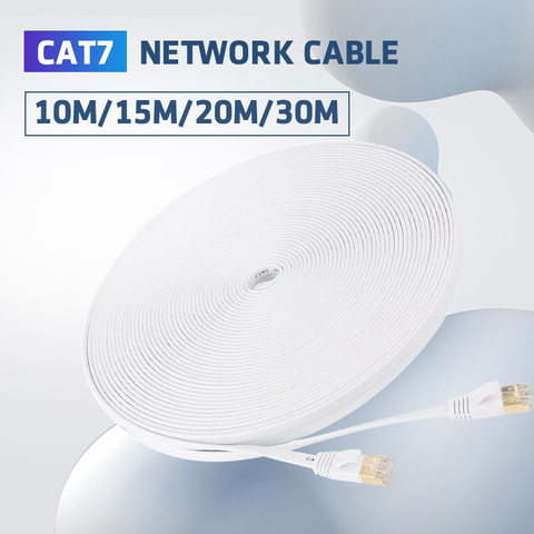 Câble réseau CAT7 câble Ethernet RJ45 Lan câble réseau haute vitesse Cat7 cordon de raccordement pour PC Modem routeur câble 10m 15m 20m 30m ► Photo 1/6