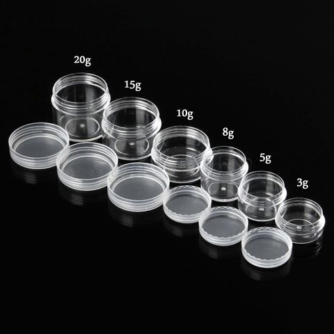 5 pièces 3g 5g 8g 10g 15g 20g Portable en plastique cosmétique vide Pots bouteilles claires fard à paupières maquillage crème baume à lèvres conteneur Pots ► Photo 1/6