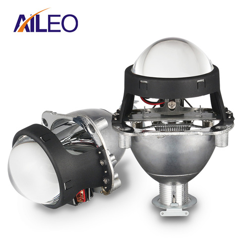 AILEO-objectif de projecteur au xénon 2.5 pouces, avec DRL LED yeux d'ange shrouds 9005 HB3 9006 HB4 H4 H7, phares de moto et de voiture ► Photo 1/6