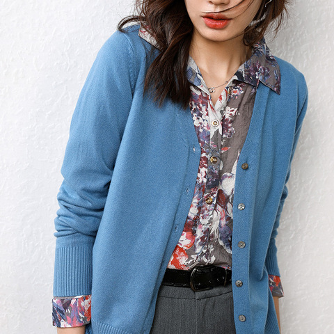 Cardigan tricoté en cachemire pour femme, veste ample avec col en v, style coréen, nouvelle collection automne/hiver 2022 ► Photo 1/6