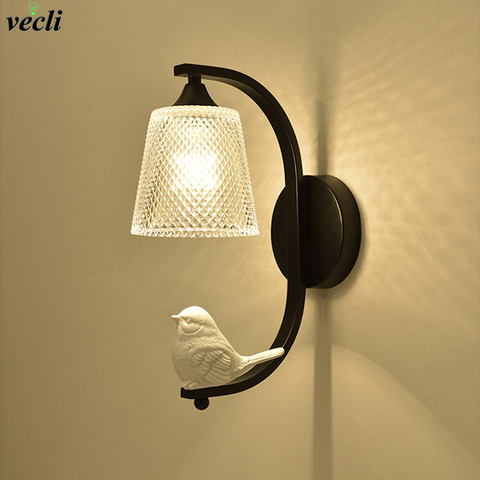 Nordique oiseau applique chambre lampes lit lumières pour la maison postmoderne éclairage intérieur salon déco couloir applique murale luminaire ► Photo 1/6