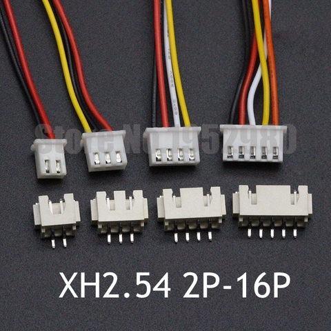 Connecteur de câble femelle JST XH2.54, pas de 2.54mm, 2/3/4/5/6/7/8/10/12/14/20 broches, 26awg, 300MM + prise horizontale SMD, 10 jeux ► Photo 1/6