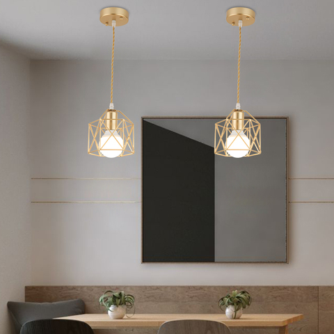 Lampe LED suspendue en fer or noir au design minimaliste moderne, luminaire décoratif d'intérieur, idéal pour un salon, un Restaurant, un Bar ou un Bar ► Photo 1/6
