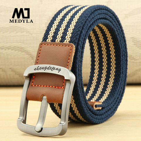 MEDYLA – ceinture en toile pour hommes et femmes, en alliage, avec boucle ardillon, en jean, décontractée, qualité jeune, pour l'extérieur, MD813 ► Photo 1/6