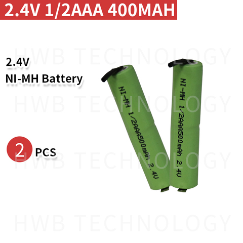 Batterie Rechargeable Ni-MH 2.4 AAA KX 400 V 1/2AAA 1/2 mAh, 2 pièces/lot, avec broches, livraison gratuite ► Photo 1/4