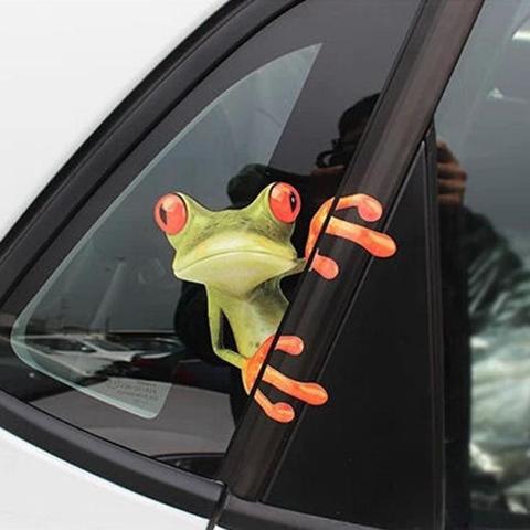 Autocollant adhésif en vinyle résistant à l'eau pour fenêtre de voiture, dessin animé Peep Frog, 3D ► Photo 1/6