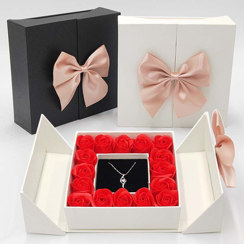 ROSE espace 16 Roses boîte fleurs artificielles mousse Roses saint valentin cadeau pour maman petite amie anniversaire mariage fête des mères cadeau ► Photo 1/6