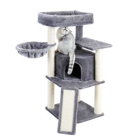 Maison arbre à chats pour animaux domestiques | Livraison rapide de luxe, Condos arbre à chats, tour avec échelle, poteaux à gratter en Sisal pour chats chaton, meuble maison ► Photo 1/5