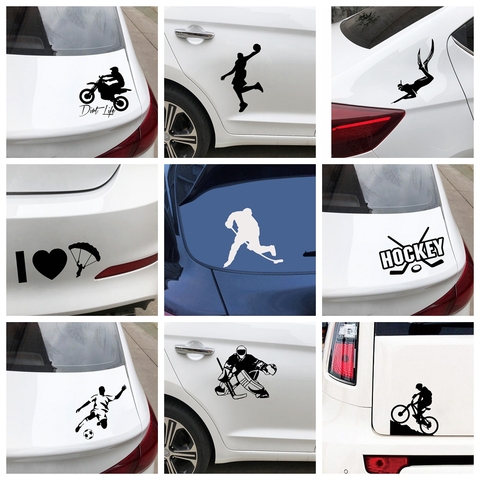 Sport voiture autocollants autocollants voitures autocollant décoration vélo basket Hockey football moto Auto vinyle autocollant ► Photo 1/6