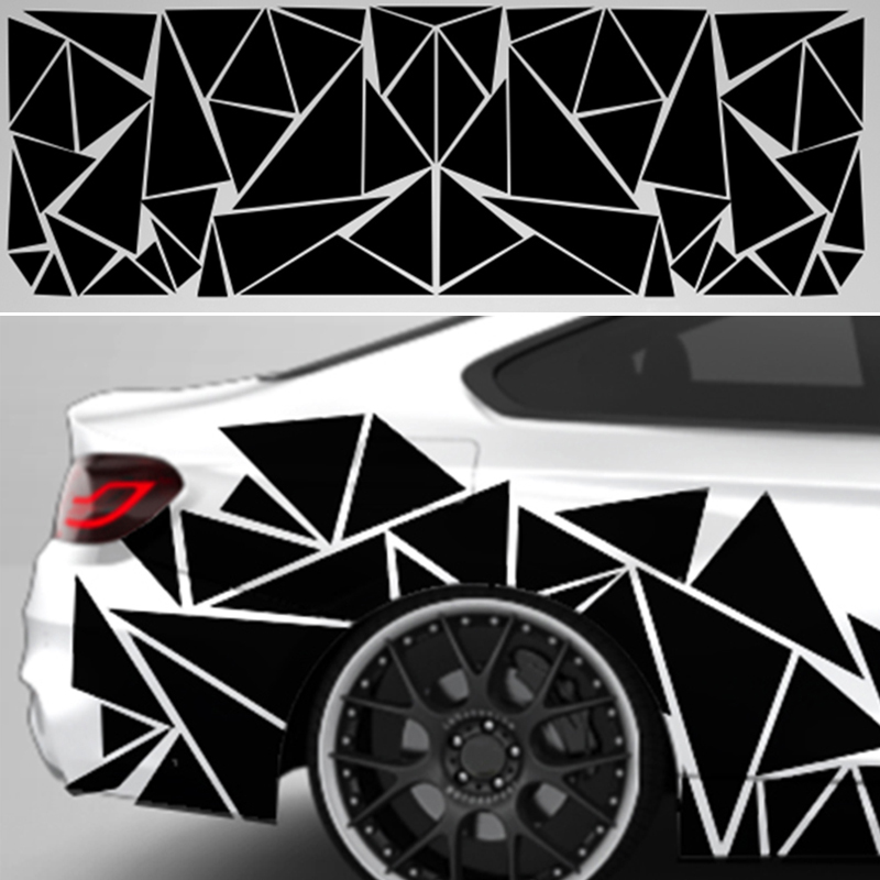 200x60cm mat noir voiture SUV camion décoration autocollants Triangle vinyle décalque voiture style accessoires haute qualité voiture autocollants ► Photo 1/5