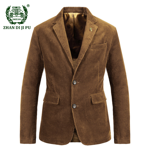 Blazer d'affaires en velours côtelé pour Homme, veste Vintage, en coton, décontractée, Slim, costume, taille masculine, printemps-automne, M-4XL ► Photo 1/6