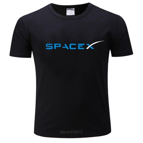 SpaceX – t-shirt homme noir, en coton, à la mode, avec Logo Space X, petit ami, grande taille, livraison directe ► Photo 1/2