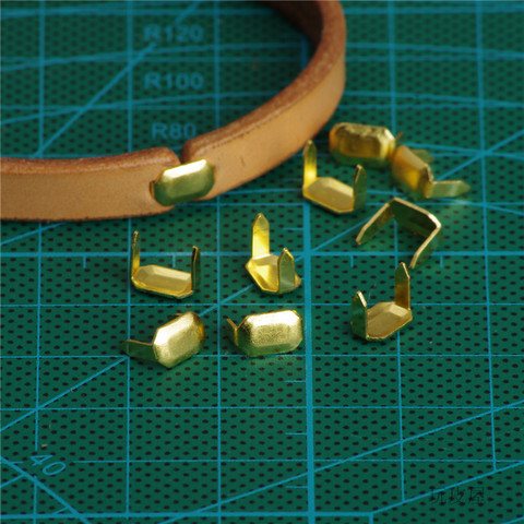 Agrafes en cuir en laiton, 20 pièces, deux pinces pour boucles de ceinture, garde-joint, accessoires de quincaillerie ► Photo 1/4