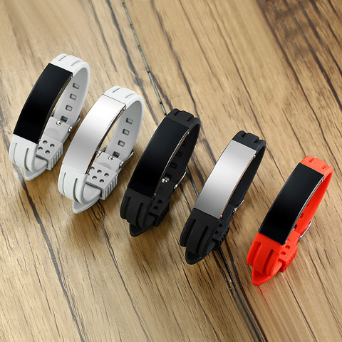 LETAPI – Bracelets en acier inoxydable pour femmes, nouvelle mode, ID, personnalisé, nom gravé, en Silicone, Sport, 2022 ► Photo 1/6