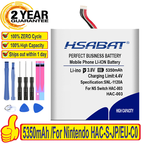 100% batterie d'origine HSABAT 5350mAh HAC-003 pour Nintendo HAC-S-JP/EU-C0, HAC-001 de commutation ► Photo 1/6