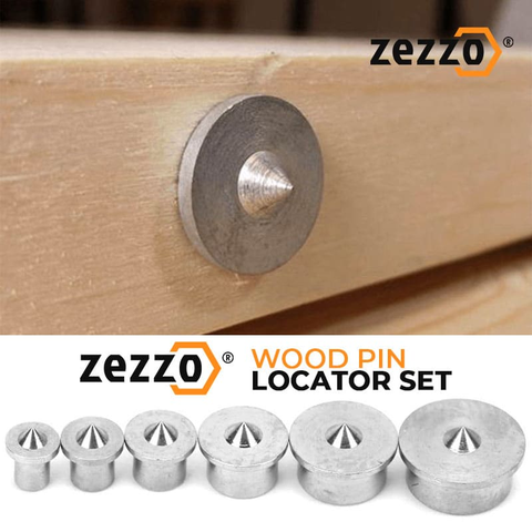 Zeazzo 6 pièces®Localisateur de broches en bois 4mm-12mm, ensemble de points centraux de chevilles multiples, goupille d'alignement de joints, marqueur de bois ► Photo 1/6
