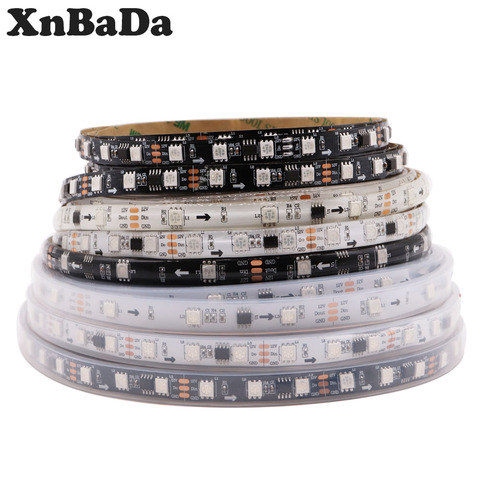 Bande lumineuse RGB Led numérique, couleur intégrale, Flexible, ruban d'éclairage adressable, avec 1 commande Ic, 3 dc, 12v, WS2811B, 5050 pixels ► Photo 1/6