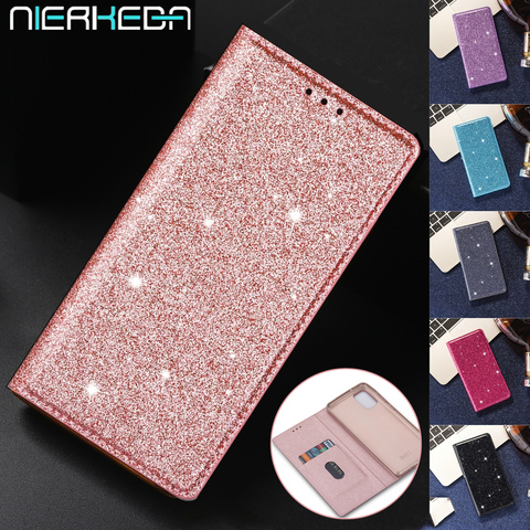 Paillettes Étui à Rabat Magnétique En Cuir pour Samsung A10 A20 A30 A40 A50 A70 S A51 A71 A31 A41 A21S S20 Ultra S10 FE S9 S8 Plus Couverture ► Photo 1/6