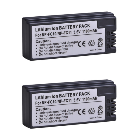 Batterie Li-ion 2x NP-FC10 NP-FC11 NPFC10 NPFC11, pour appareil photo Sony DSC-F77 F77A FX77 P10 P12 P2 P3 P5 P7 P8 P9 V1 ► Photo 1/6